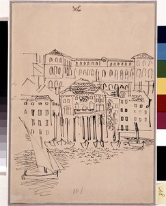 Marsilya, liman, belediye binası ve Hotel Dieu by Raoul Dufy