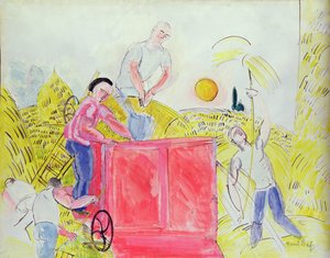 Biçerdöverler (kağıt üzerine guaj) by Raoul Dufy