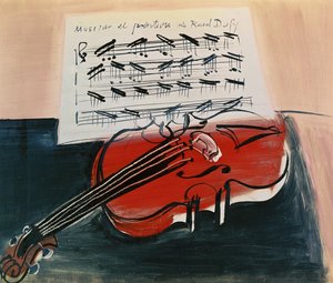 Kırmızı Keman, c.1948 (tuval üzerine yağlıboya) by Raoul Dufy