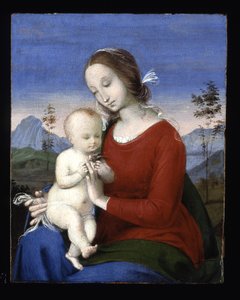 Madonna Ve Kuşlu Çocuk (ahşap üzerine yağlıboya)