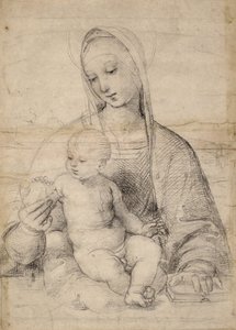 Narlı Madonna, c.1504 (siyah-gri tebeşir) by Raphael