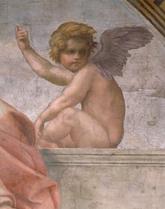 İnanç'ı tasvir eden Putto, Kardinal ve Teolojik Erdemlerin ve Kanunun detayı