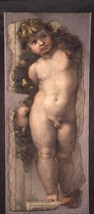 Festoonlu Putto (fresk parçası) by Raphael
