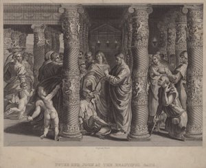 Peter ve John Güzel Kapıda (gravür) by after Raphael