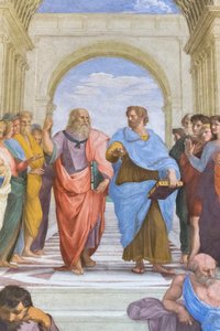 Aristoteles ve Platon: Stanza della Segnatura'daki Atina Okulu'ndan detay