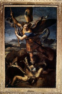 Ejderhayı yenen Aziz Michael veya büyük Aziz Michael Tablo Raffaello Sanzio dit Raphael (1483-1520) 1518. Paz 2,68x1,6 m Paris musee du Louvre