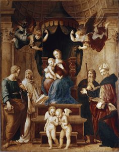 Bakire dört melek ve dört (resim by Raphael