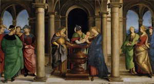 Oddi Altarpiece Tapınağı Predella Panelinde sunum, 1503. by Raphael