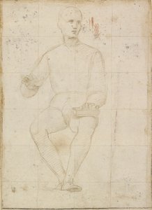 Oturan Bir Adamın Çalışması, 16. yüzyılın başlarında by Raphael