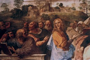 Kutsal Ayin Tartışması , detay, 1508-1509 by Raffaello Sanzio Raphael