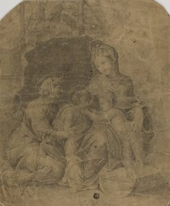 Aziz Elizabeth ve Bebek Vaftizci Yahya ile Bakire ve Çocuk by Raphael