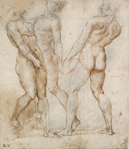 Üç çıplak taşıyıcı Entombment Çalışması, 16. yüzyılın başlarında by Raphael
