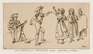 18. yüzyılın sonunda İspanyol dansçılar by Raphael Jacquemin