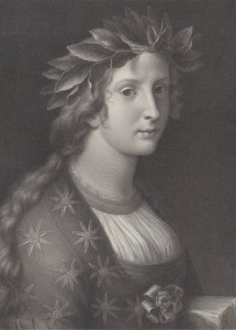 Şiir, defne tacı olan bir kadın, 1827