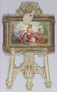 Valentine - Ayakta duran şövale, kromolitograflı aile, 1873. by Raphael Tuck and Sons