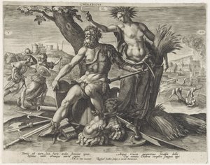 Cholerisch mizaç (nesne üzerindeki başlık) Vier mizaç (dizi başlığı) by Raphaël Sadeler (I)