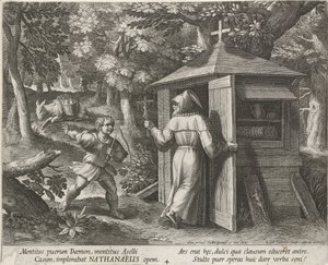 Aziz Bartholomew Hermit olarak Hermits (dizi adı) Oraculum Anachoreticum (dizi adı) by Raphaël Sadeler (I)
