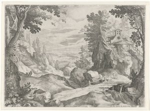 Bir şapel ile manzara by Raphaël Sadeler (I)