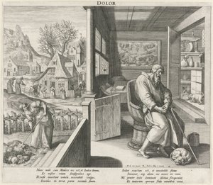 Kederin etkisi altındaki yaşlılık Dolor (nesne üzerindeki başlık) Dört Çağ (dizi adı) by Raphaël Sadeler (I)