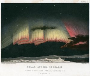 Aurora Borealis veya Kuzey Işıkları, perde formu 1839. [1872] by Rapine