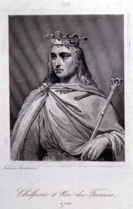 Chilperic II (c.675-721) Neustria Kralı (gravür) by Raymond Quinsac (after) Monvoisin