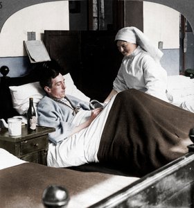 Hastanede mektup yazan bir asker, Birinci Dünya Savaşı, 1914-1918