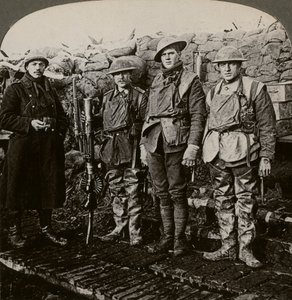 Lewis makineli nişancılar, Hollebeke, Belçika, Birinci Dünya Savaşı, 1914-1918. by Realistic Travels Publishers