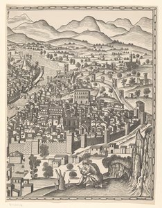 Floransa manzarası (sağ kısım) Fiorenza (nesne üzerindeki başlık) by Reichsdruckerei