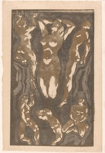 Altı insan figürlü kompozisyon by Reijer Stolk (signed by artist)