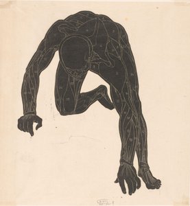 Siluet halindeki bir adamın boyun, kol ve bacak kaslarının anatomik çalışması by Reijer Stolk