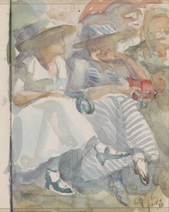 Bir seyirci önünde ön sırada iki oturan kadın by Reijer Stolk