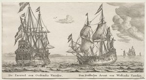Amsterdam Gemileri: İnci ve Doğu Hintli, Çift Kartal, Batı Hintli. by Reinier Nooms