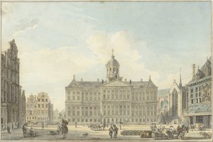Amsterdam, Belediye Binası ve Waag Barajı by Reinier Vinkeles (I)