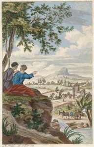 Figürler bir manzaraya bakıyor by Reinier Vinkeles (I)
