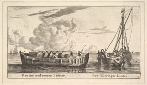 Bir Amsterdam Çakmak ve bir Wieringer, 17. yüzyıl.