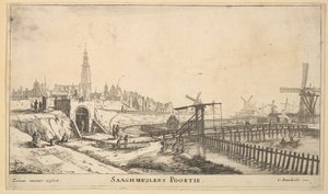 Zaagmolen Kapısı, 17. yüzyıl. by Reinier Zeeman