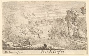 Veüe de Conflans, 17. yüzyılın ortalarında. by Reinier Zeeman