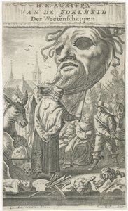 Sanat üzerine karikatür Başlık sayfası: J. Oudaen, Agrippa, From the Vanity of Sciences, 1661