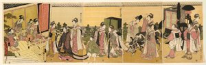 Prens Genji ve alayının parodisi by Chōkyōsai Eiri