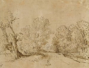 Ormanlık Bir Yol by Rembrandt van Rijn