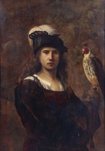 Şahin ve tüy şapkalı Falconer