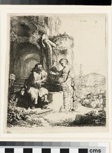 Harabeler Arasında İsa ve Samiriyeli Kadın by Rembrandt van Rijn