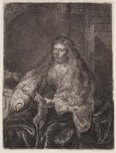 Omuzlarına Düşen Uzun Saçlı Kız veya "Büyük Yahudi Gelin" by Rembrandt van Rijn