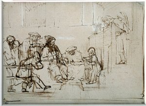 Doktorlu İsa Çocuk Çizimi, Harmensz Van Rijn Rembrandt (1606-1669) by Rembrandt van Rijn