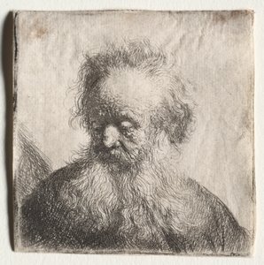 Akan Sakallı Yaşlı Adam: Büst by Rembrandt Harmensz. van Rijn