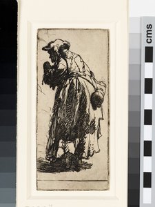 Kabağı olan yaşlı dilenci kadın, c.1629 (gravür) by Rembrandt van Rijn