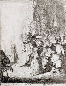 Tapınakta Sunum (kağıt üzerinde kalem ve mürekkep) by Rembrandt van Rijn