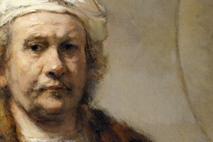 Rembrandt - Otoportre (detay) by Rembrandt Harmensz. van Rijn
