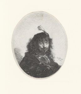 Kılıç ve ak balıkçıl ile Rembrandt by Rembrandt Harmensz. van Rijn