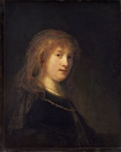 Saskia van Uylenburgh, c.1634-1640 (panelde yağ) by Rembrandt van Rijn